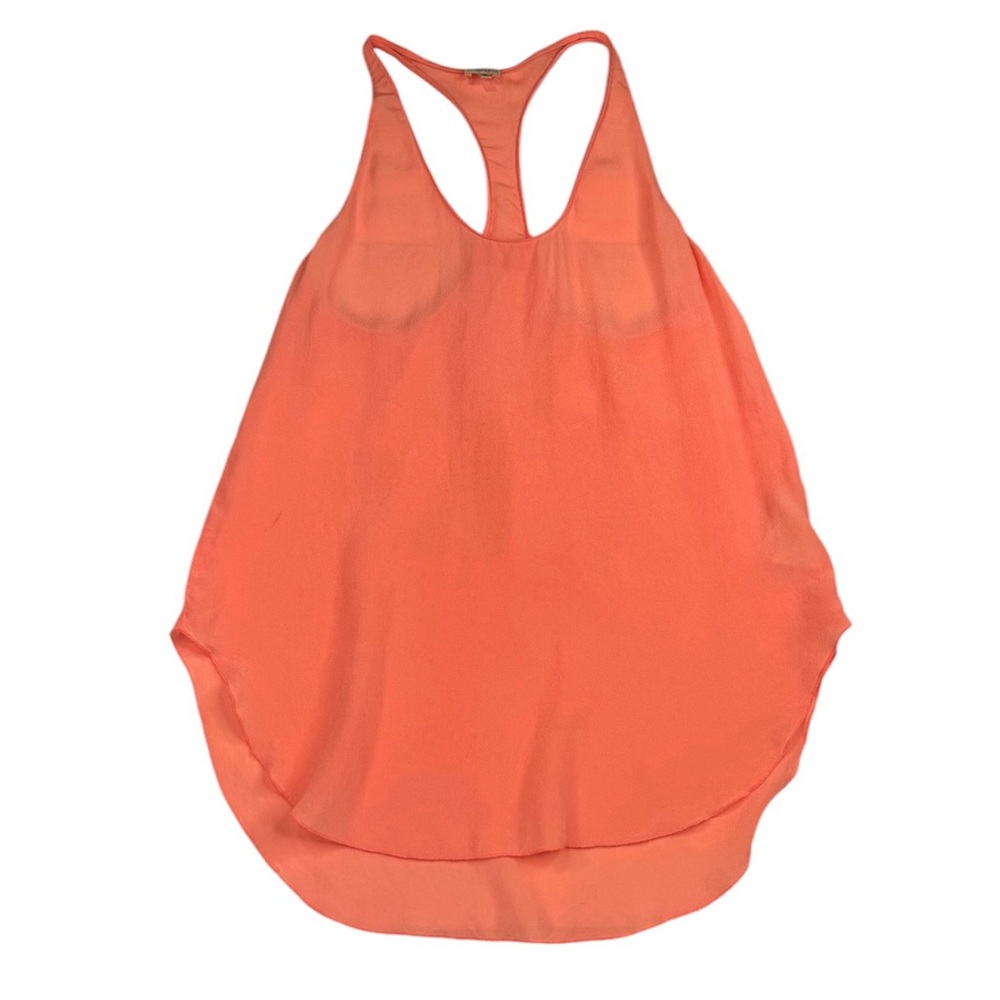 *Under‎ Wilfred Tank Top Women Size XS Orange Sleeveless 100% Silk Relax Fit